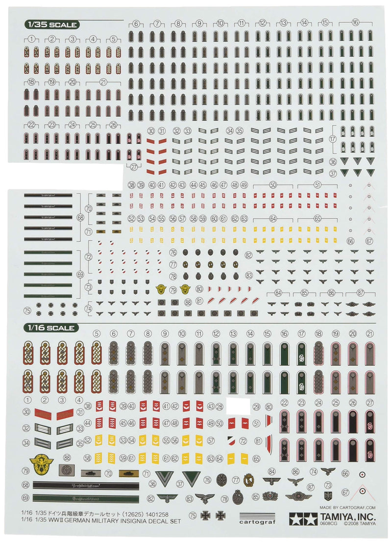 Tamiya - 12625 - Accessoire pour Maquette - Decals Insignes Militaire