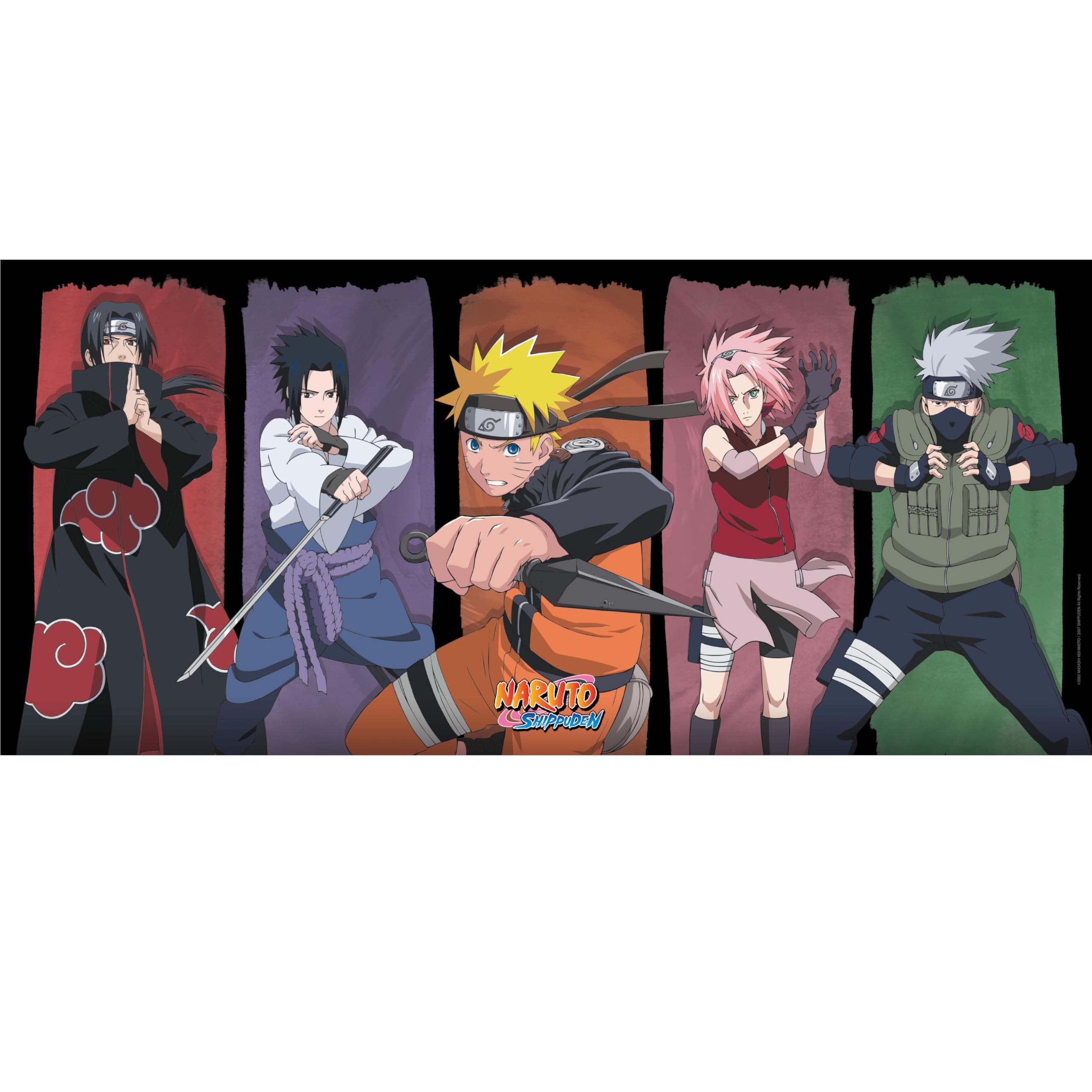 ABYSTYLE Naruto Shippuden Group Iconic Characters Gaming Mousepads 35" x 16" Non Slip Rubber Mouse Pads Office Rectangle Mouse Mat Gift