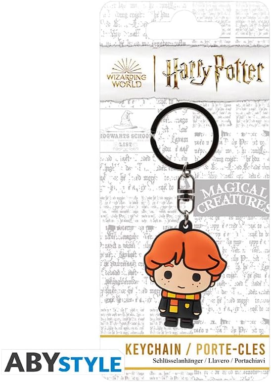 ABYSTYLE - HARRY POTTER Ron PVC Key Ring, Orange, H. 4.7 cm x L. 3,9 cm