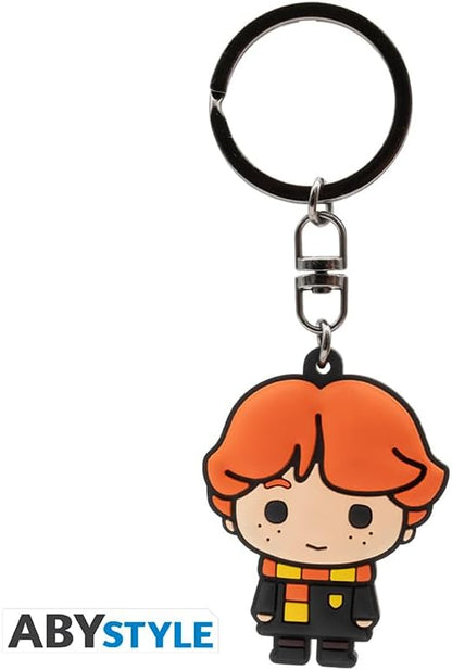 ABYSTYLE - HARRY POTTER Ron PVC Key Ring, Orange, H. 4.7 cm x L. 3,9 cm