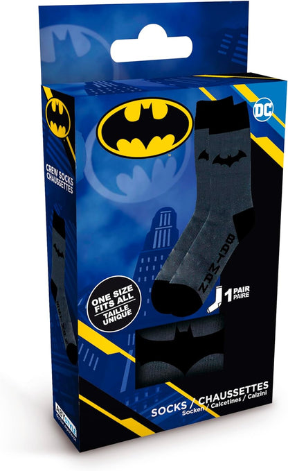 ABYSTYLE - DC COMICS Black and Grey Batman Socks, grey, One size