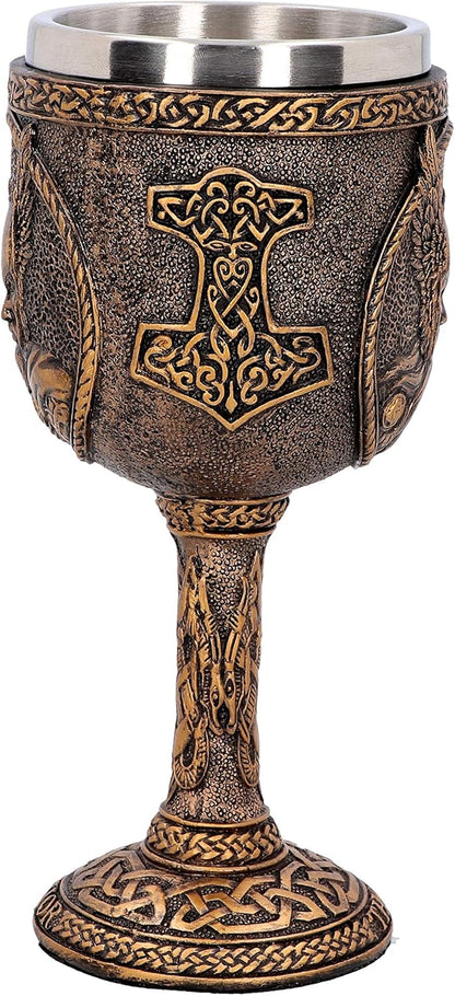 Nemesis Now D4719P9 Thor Goblet 17cm, Resin w. Stainless Steel