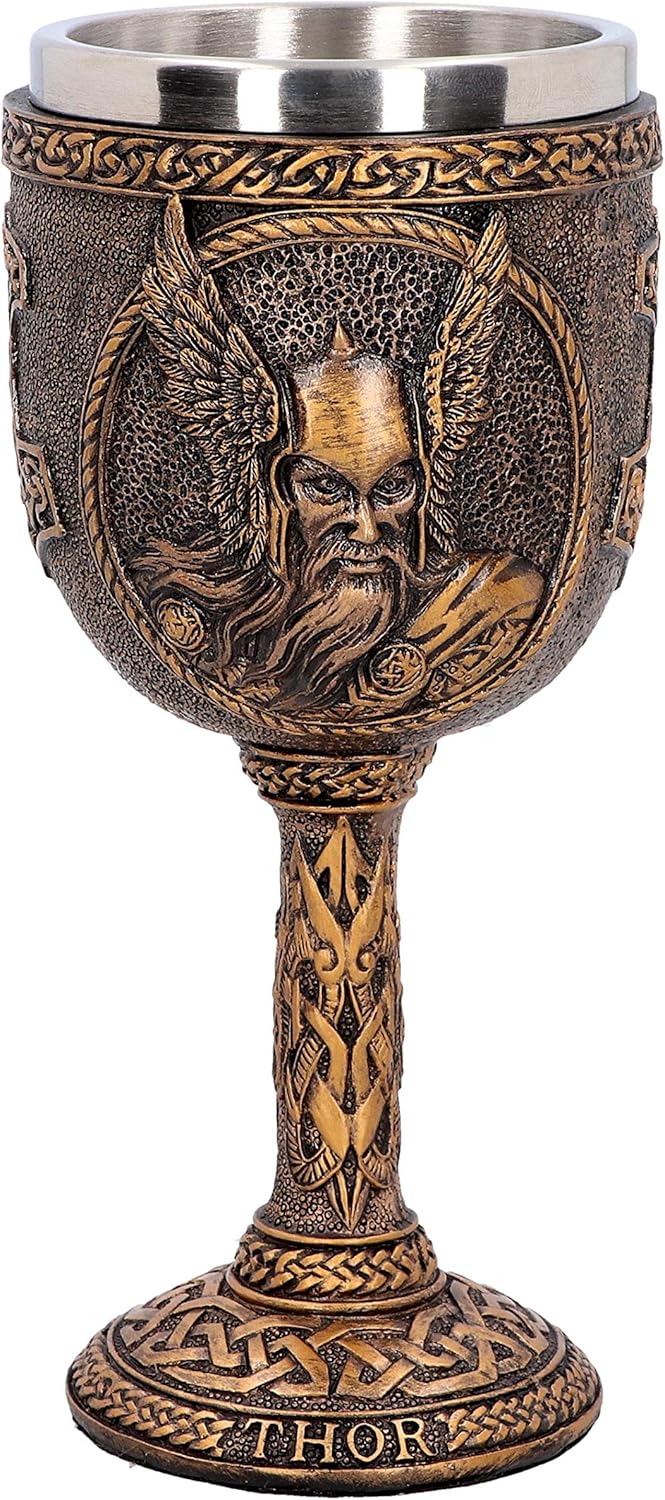 Nemesis Now D4719P9 Thor Goblet 17cm, Resin w. Stainless Steel