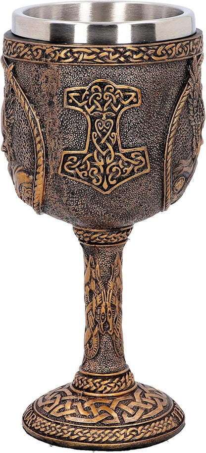 Nemesis Now D4719P9 Thor Goblet 17cm, Resin w. Stainless Steel
