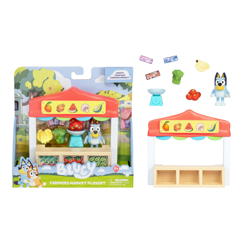 BlueY Juego de minijuegos para el Mercado de Agricultores, Incluye figura de Bingo con articulaciones móviles, Bolsa de la Compra y Accesorios