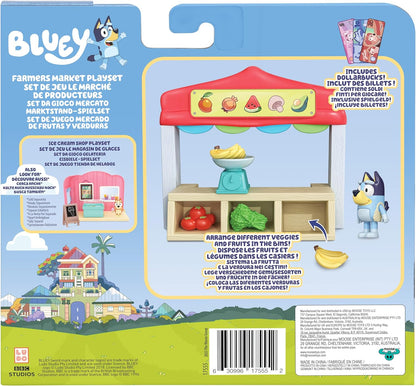 BlueY Juego de minijuegos para el Mercado de Agricultores, Incluye figura de Bingo con articulaciones móviles, Bolsa de la Compra y Accesorios