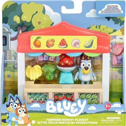 BlueY Juego de minijuegos para el Mercado de Agricultores, Incluye figura de Bingo con articulaciones móviles, Bolsa de la Compra y Accesorios