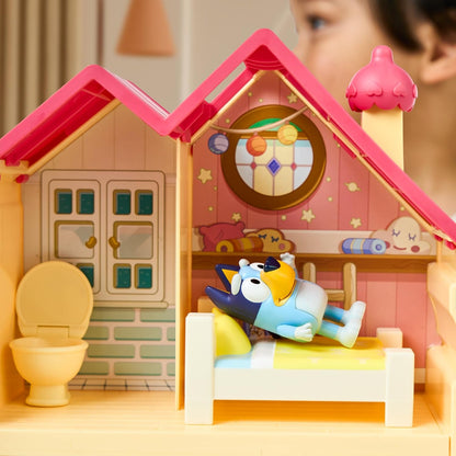 Bluey Mini Home Playset Compact House Playset With Carry Handle Three Different Rooms Kitchen & Mini Playsets Ice Cream Shop Playset Includes Articulated Bingo Figure And Accessories