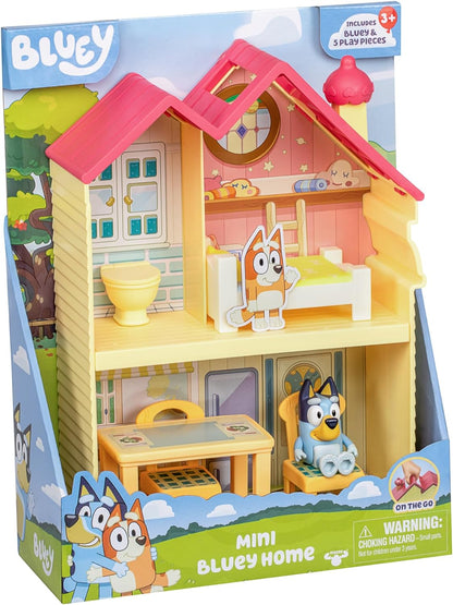 Bluey Mini Home Playset Compact House Playset With Carry Handle Three Different Rooms Kitchen & Mini Playsets Ice Cream Shop Playset Includes Articulated Bingo Figure And Accessories