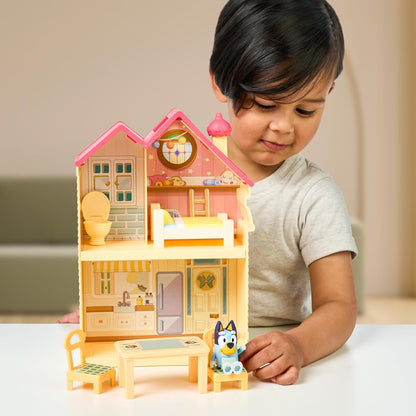 Bluey Mini Home Playset Compact House Playset With Carry Handle Three Different Rooms Kitchen & Mini Playsets Ice Cream Shop Playset Includes Articulated Bingo Figure And Accessories