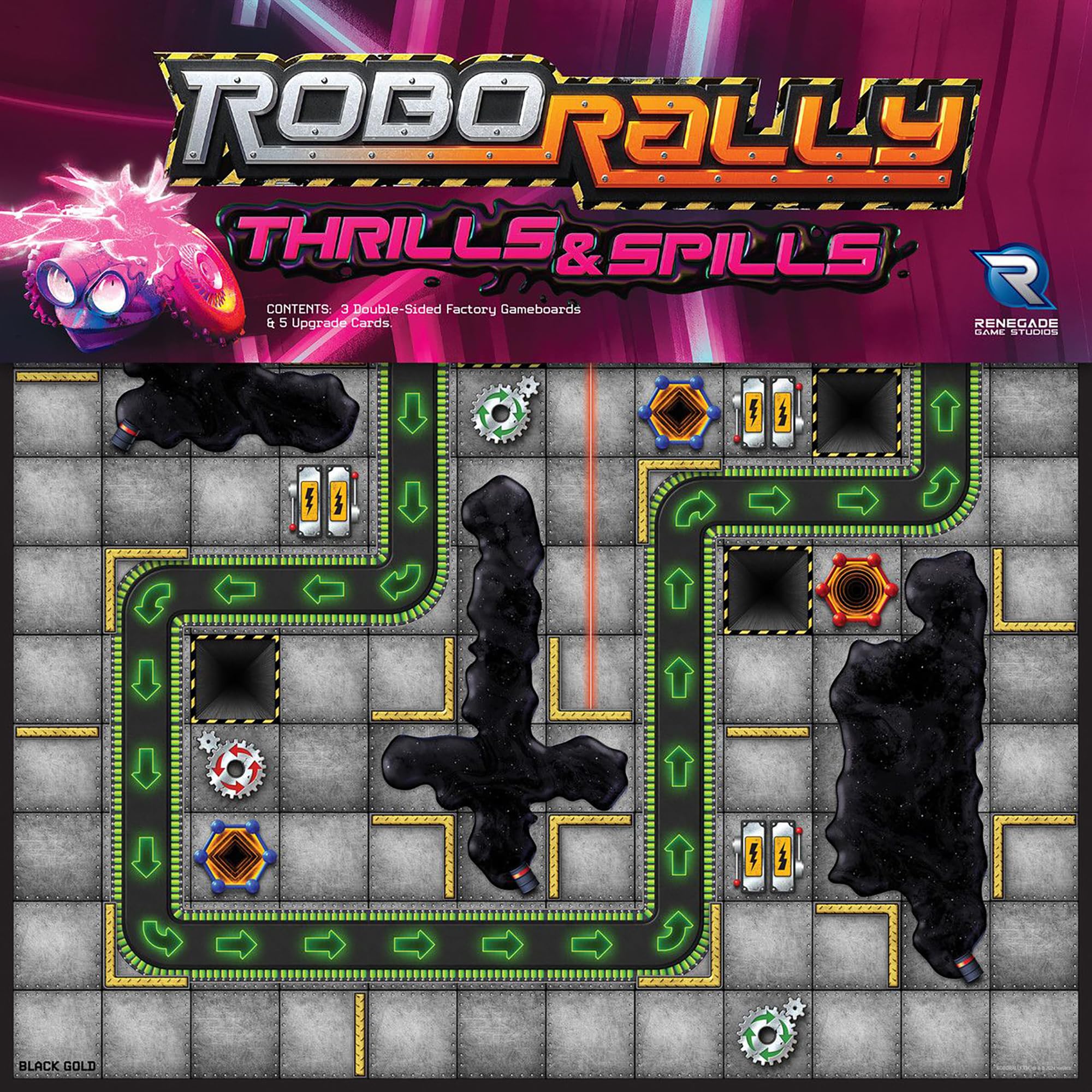 Renegade Game Studios | Robo Rally Thrills & Spills | Board Game Expansion | Ages 12+ | 2-6 Players | 45-90 Minutes Playing Time