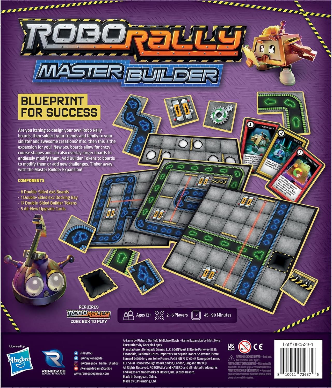 Renegade Game Studios | Robo Rally Master Builder | Board Game Expansion | Ages 12+ | 2-6 Players | 45-90 Minutes Playing Time