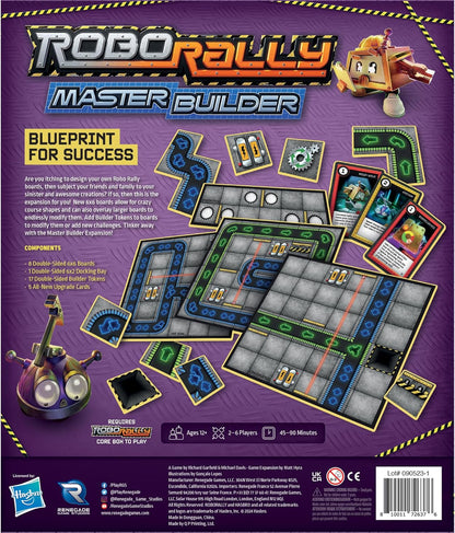 Renegade Game Studios | Robo Rally Master Builder | Board Game Expansion | Ages 12+ | 2-6 Players | 45-90 Minutes Playing Time