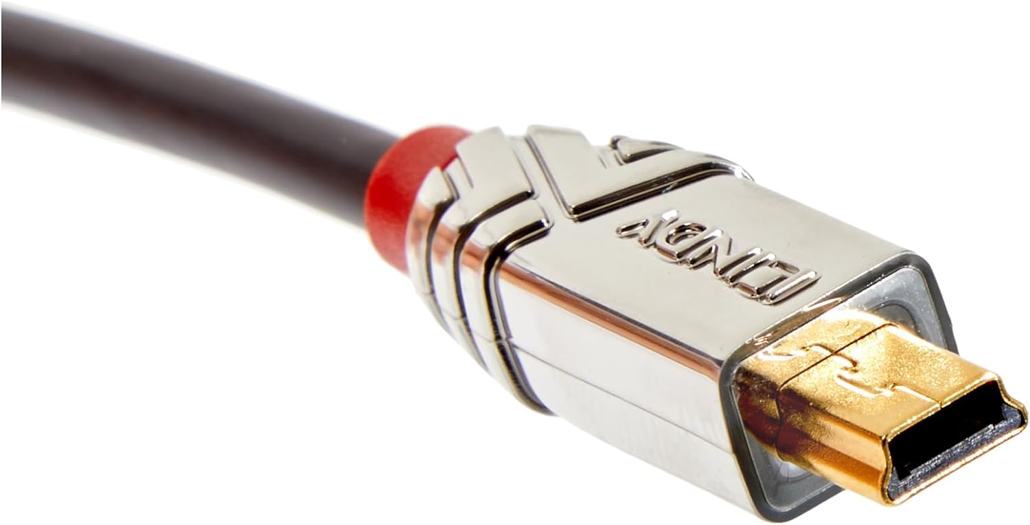 LINDY 36630 USB 2.0 Type A to Mini-B Cable, Cromo Line - Grey