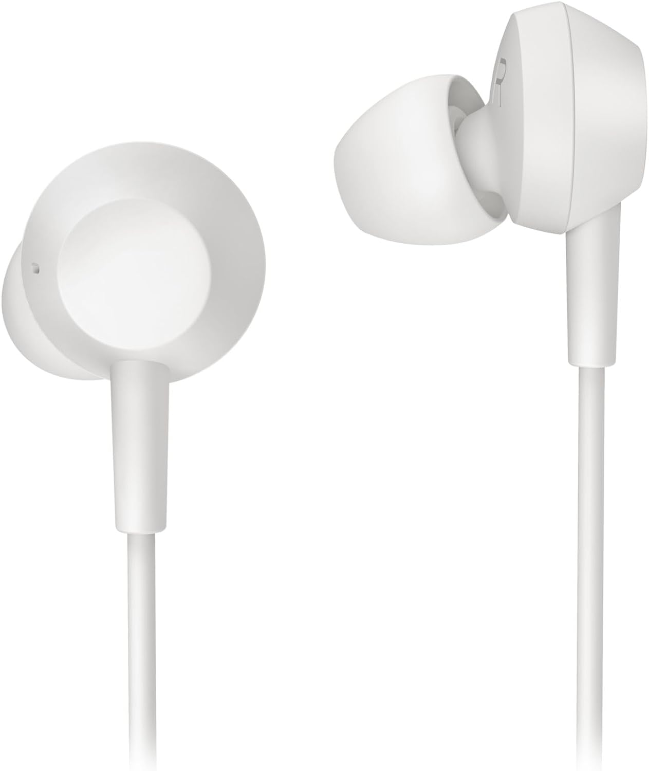 PHILIPS TAE5008WT/00 In-Ear Headphones With Mic | USB-C Connector | 1.2 m Cable | 3 Button In-Line Remote | 3 Eartip Sizes | Comfortable Fit | Clear Sound & Punchy Bass | White