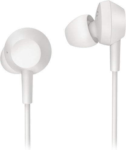 PHILIPS TAE5008WT/00 In-Ear Headphones With Mic | USB-C Connector | 1.2 m Cable | 3 Button In-Line Remote | 3 Eartip Sizes | Comfortable Fit | Clear Sound & Punchy Bass | White