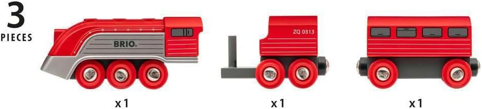 BRIO World Streamline Toy Train for Kids Age 3 Years Up - Wooden Railway Set Add On Accessories
