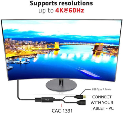 Club3D CAC-1331 - Adattatore attivo da HDMI a DisplayPort 1.2 4K60Hz M/F