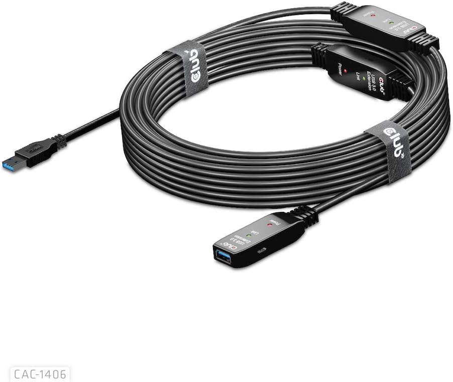 Club 3D USB 3.2 Gen1 Active Extension Cable 15 m Male/B 28AWG