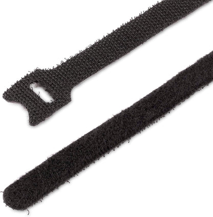 StarTech.com 6in Hook and Loop Cable Ties - 50 Pack - Black - Reusable Cable Straps - Adjustable and Flexible - Cord Organizer Tie/Wraps for Cable Management - Wire Loop Ties (B506I-HOOK-LOOP-TIES