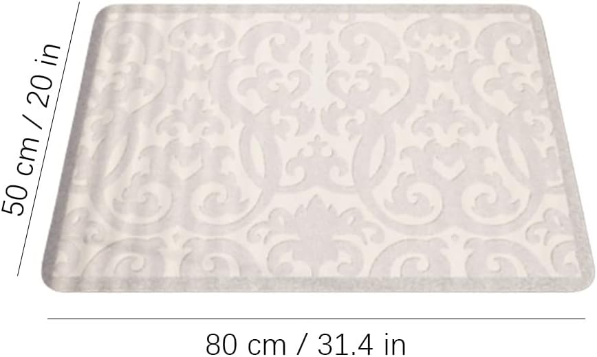 ETHORY Beau Tapis de Bain Velours rectangulaire Lavable Tapis antidérapant Absorption Rapide de l