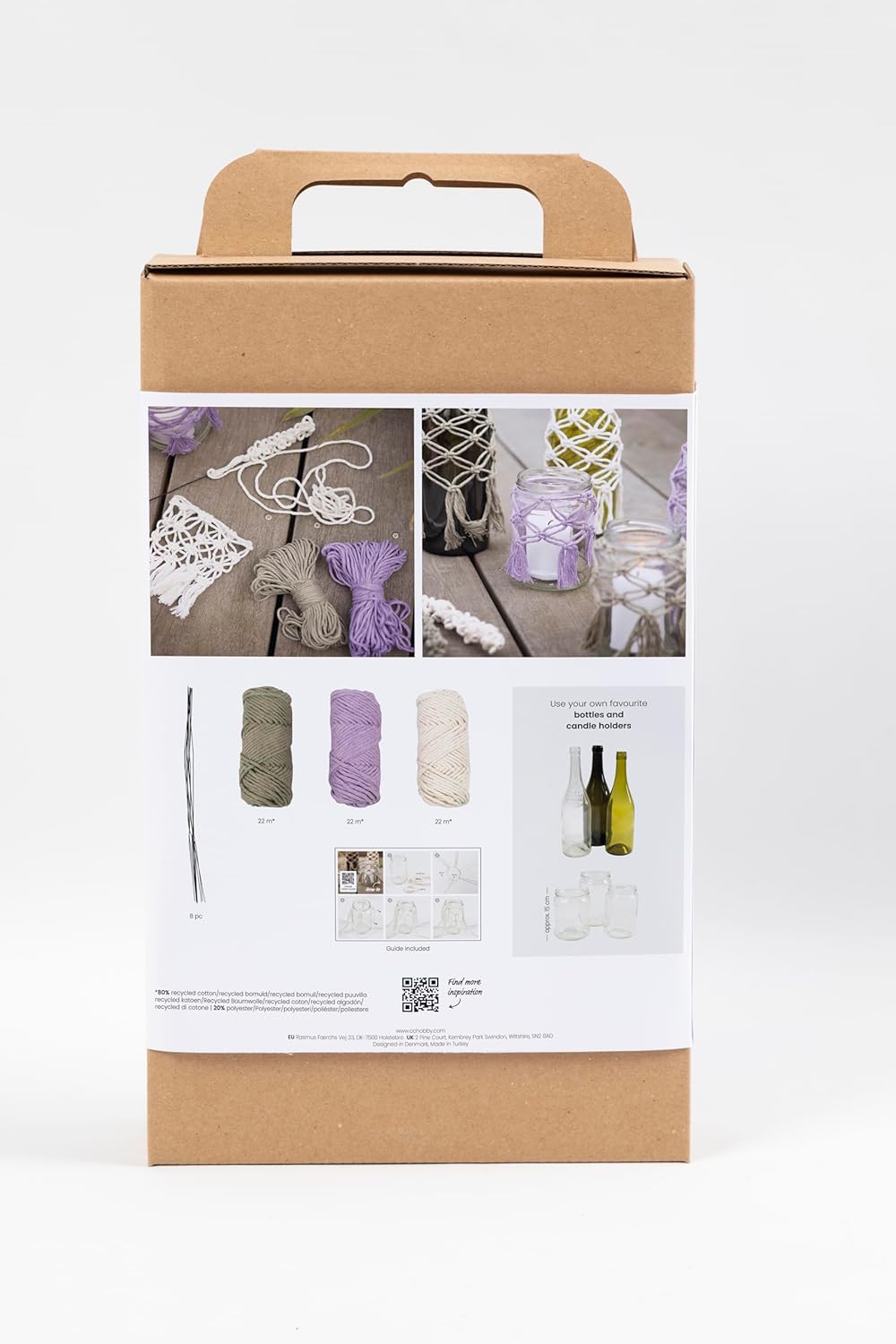 Craft Kit Macramé, Glass Decoration, 1 Pack
