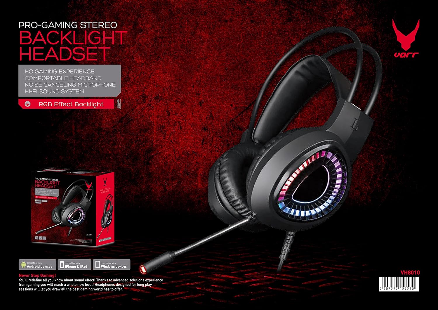 Gaming Usb Headset Rgb Mic- Audio 7.1 30Mw Noise Cancelling