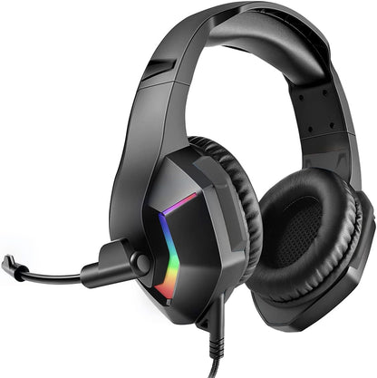 Varr Auriculares Gaming RGB Mic VH8050 con subwoofer estéreo y micrófono, Negro