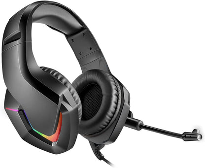 Varr Auriculares Gaming RGB Mic VH8050 con subwoofer estéreo y micrófono, Negro
