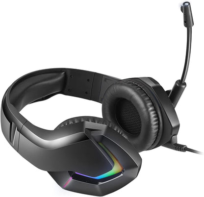 Varr Auriculares Gaming RGB Mic VH8050 con subwoofer estéreo y micrófono, Negro