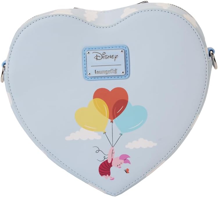 Loungefly Disney WInnie the Pooh and Friends Floating Balloons Heart Figural Crossbody Bag, Multi