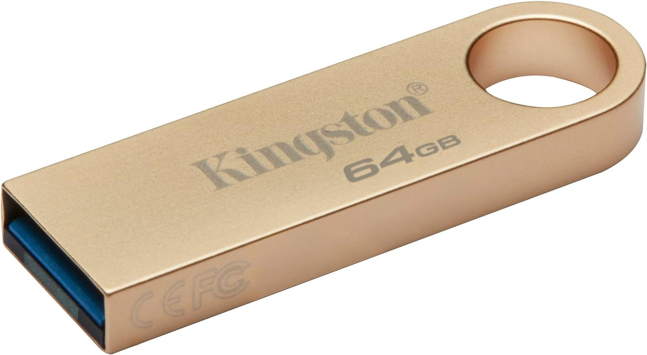 Kingston DataTraveler SE9 Gen 3 - 64GB - 220MB/s lectura - Metálica - Unidad USB 3.2 Gen 1 -Dorado