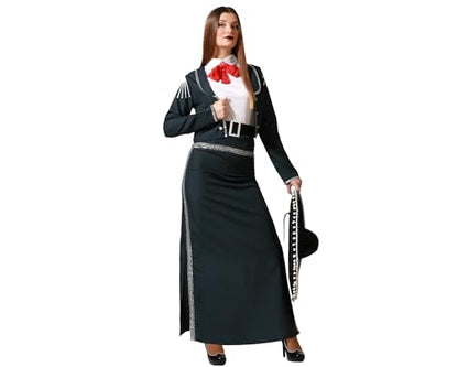 ATOSA Women's Mariachi Costume Dress Black Woman Adult Outerwear XL Black/White
