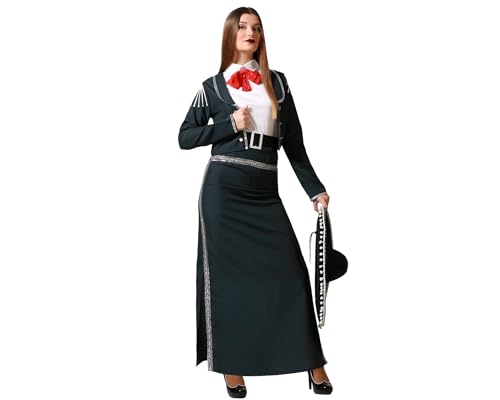 ATOSA Women's Mariachi Costume Dress Black Woman Adult Outerwear XL Black/White