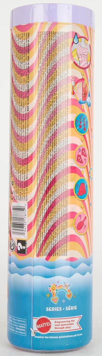 Barbie Color Reveal Doll & Accessories with 6 Unboxing Surprises, Rainbow-Inspired Series with Color-Change Bodice, 1960s Themes, HRK06