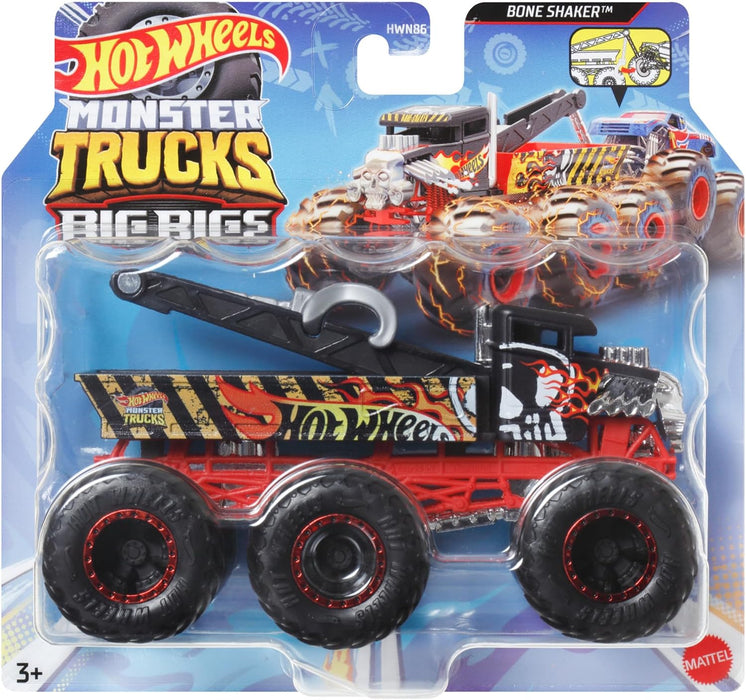Hot Wheels Monster Trucks Big Rigs, 1:64 Scale Toy Truck with 6 Wheels, Haul or Tow Other Vehicles (Styles May Vary), HWN86