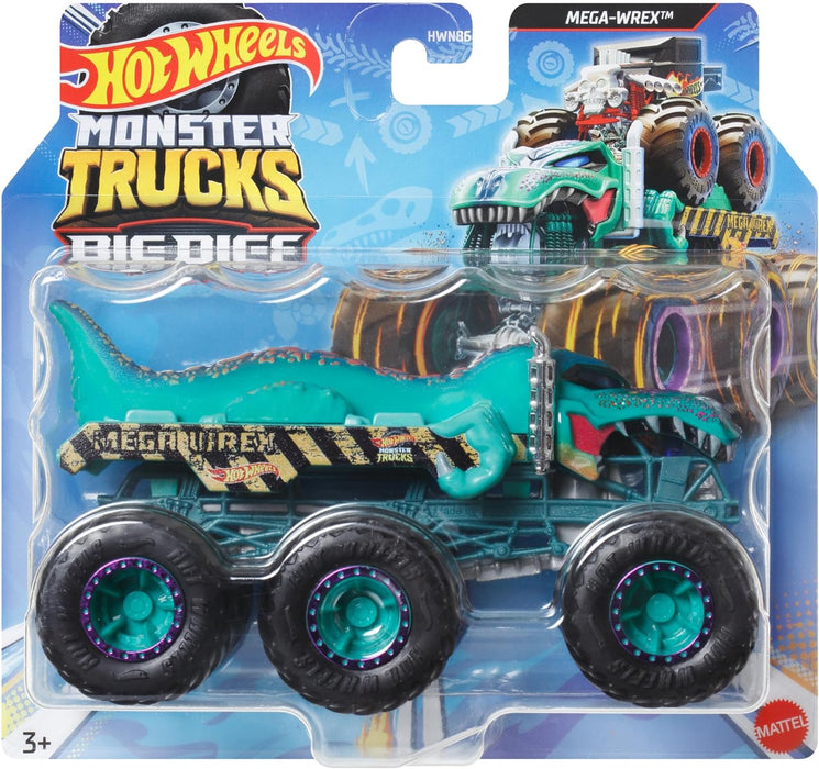 Hot Wheels Monster Trucks Big Rigs, 1:64 Scale Toy Truck with 6 Wheels, Haul or Tow Other Vehicles (Styles May Vary), HWN86