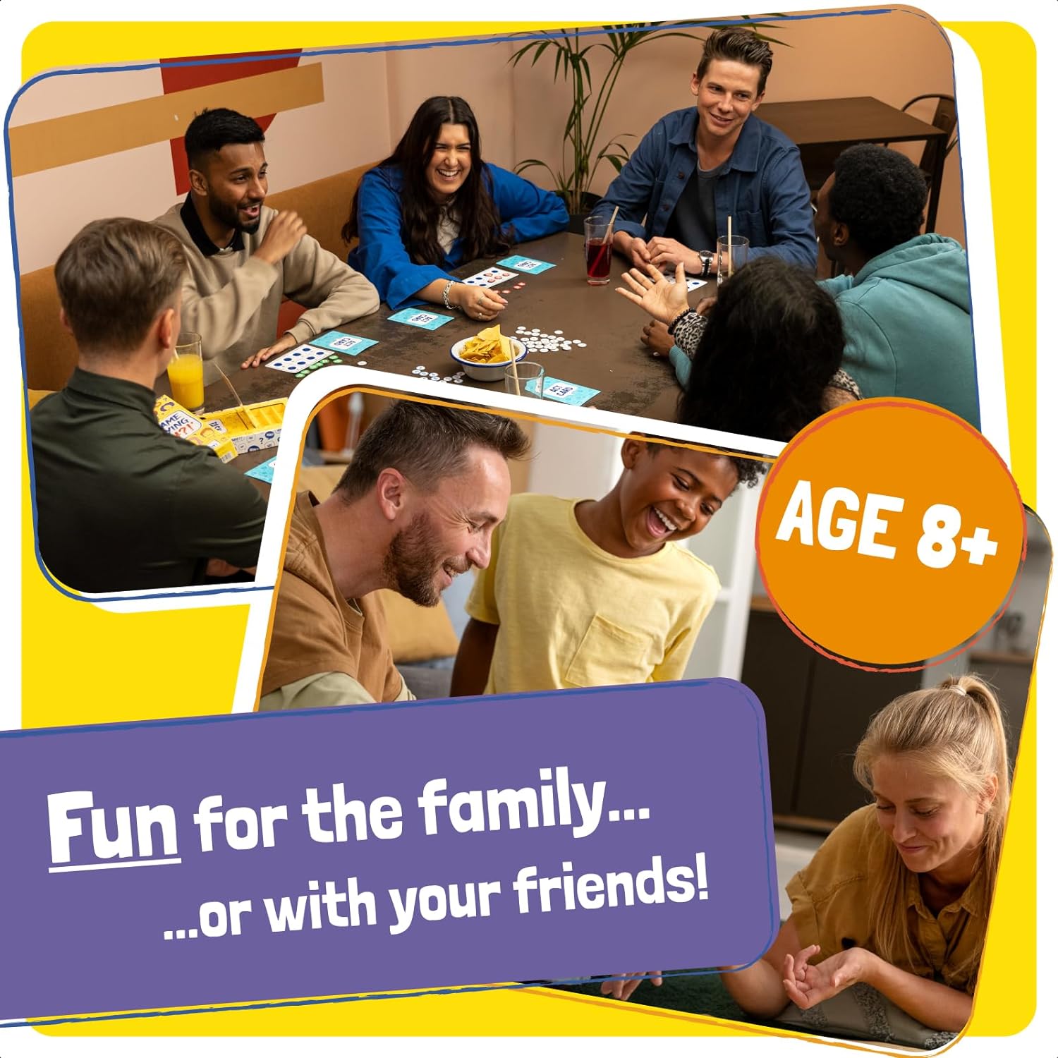TOMY The Game of Saying 'Huh?!' - Voice Impressions Card Games - Funny Party Game of Acting & Guessing Correctly to Win - Family Board Games for Adults, Teens & Kids 8+ - Board Game for 3-8 Players