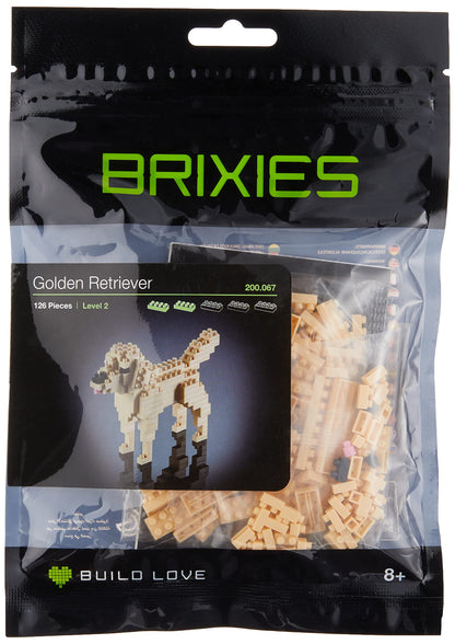 Brixies "Golden Retriever" 3D-motief bouwstenen (meerkleurig)