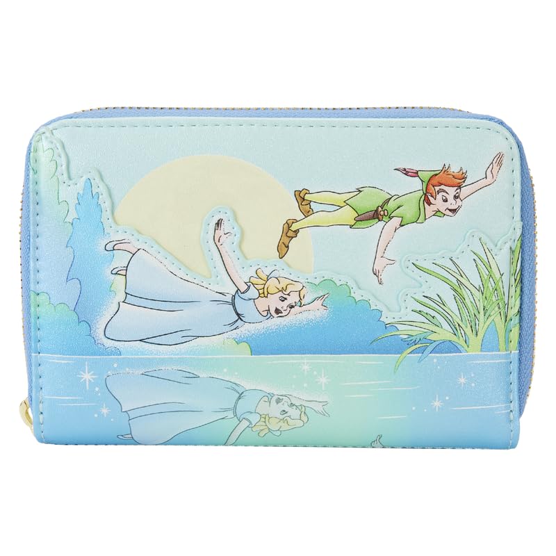 Loungefly Disney Peter Pan You Can Fly Glows Zip Around Wallet Blue