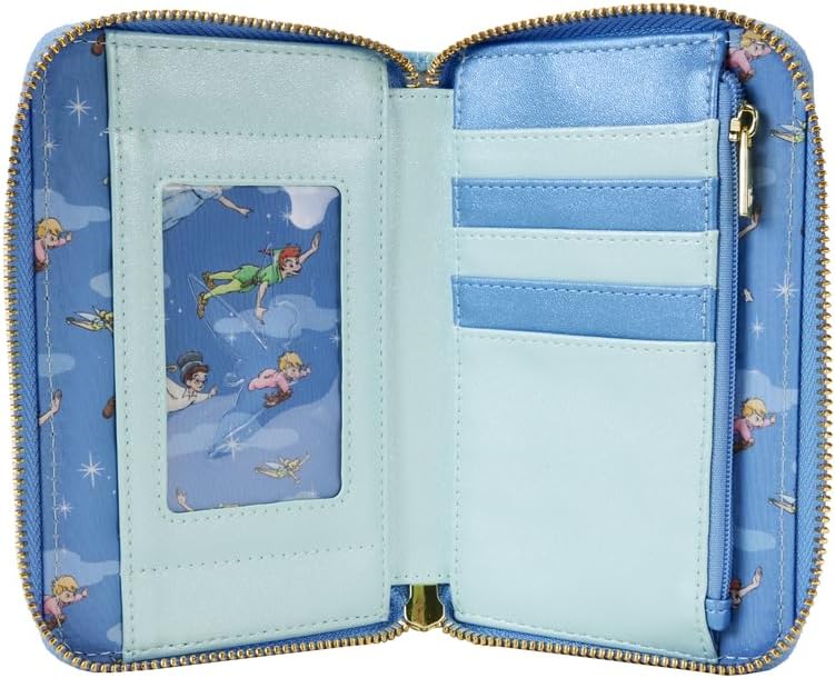 Loungefly Disney Peter Pan You Can Fly Glows Zip Around Wallet Blue