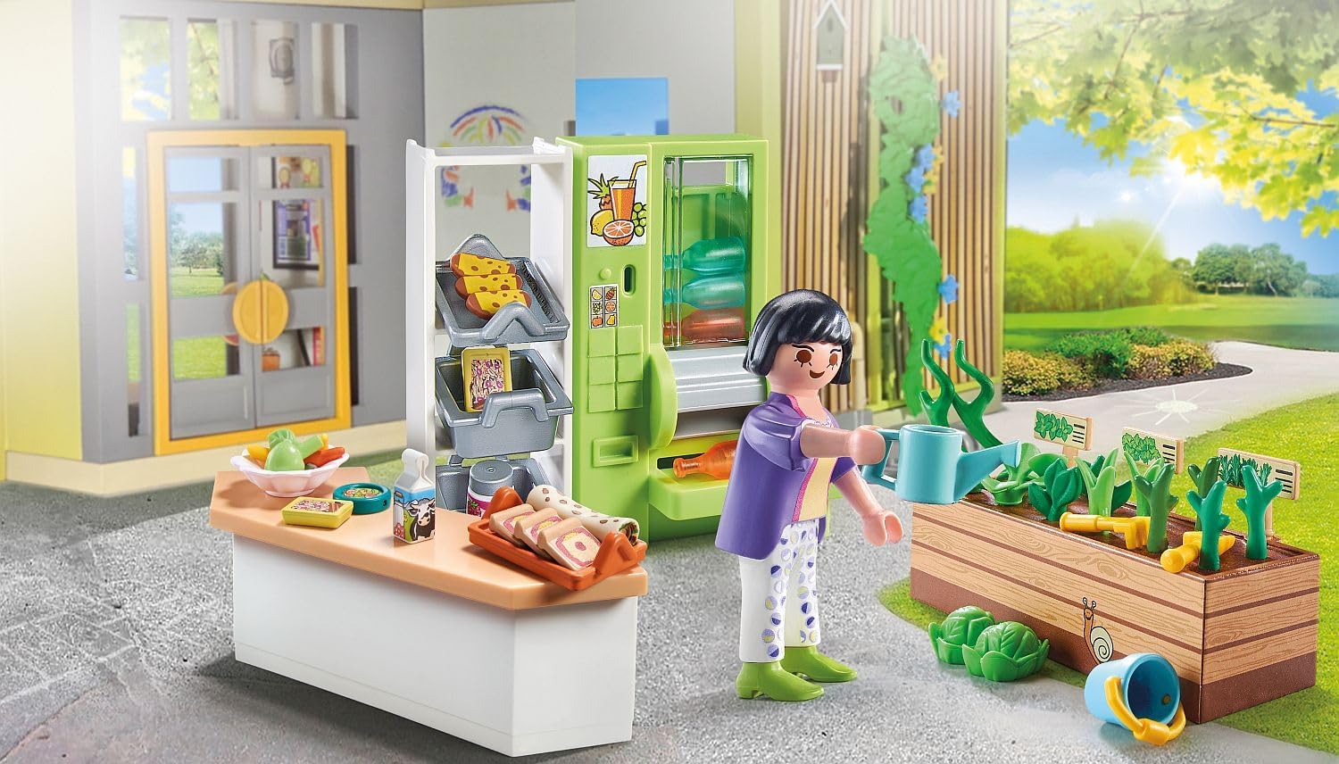 Playmobil 71333 City Life Lunch Kiosk, compatible with other school Sets, Educational Toy, Fun Imaginative Role-Play, PlaySets Suitable for Children Ages 4+