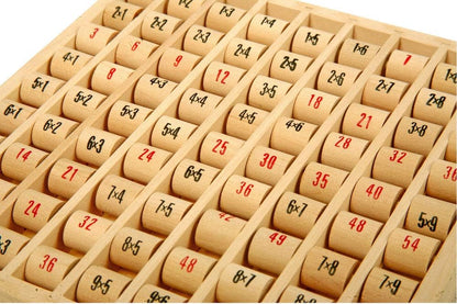 Small Foot 11059 Multiplication Table Made of Wood, Learning Game for The Elementary School, Calculating Board with self-Control Toys, Multicolored FSC® wood