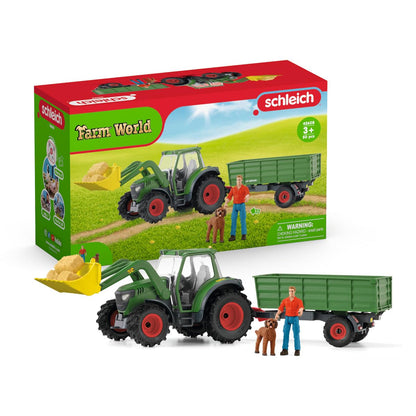schleich 42608 FARM WORLD Tractor with Trailer Playset for ages 3+, Black