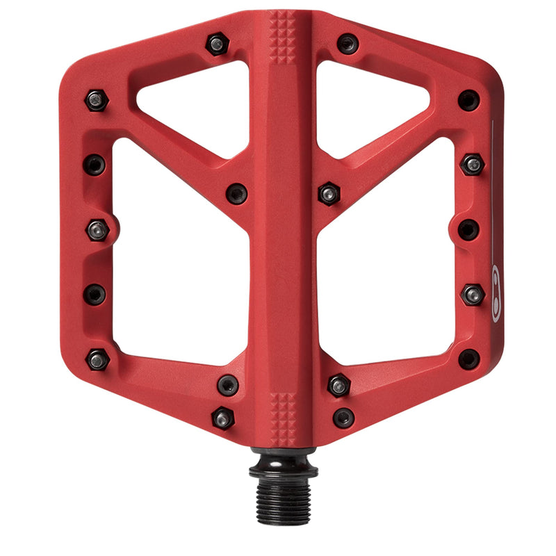 Crankbrothers Stamp Flat BMX/MTB Bike Pedal - Platform Bicycle Pedal, Minimal Profile, Adjustable Grip Stamp 1 Red L