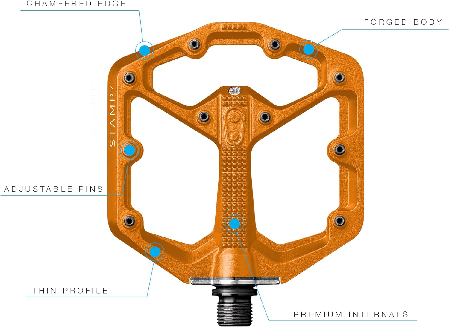 Crankbrothers Stamp Flat BMX/MTB Bike Pedal - Platform Bicycle Pedal, Minimal Profile, Adjustable Grip