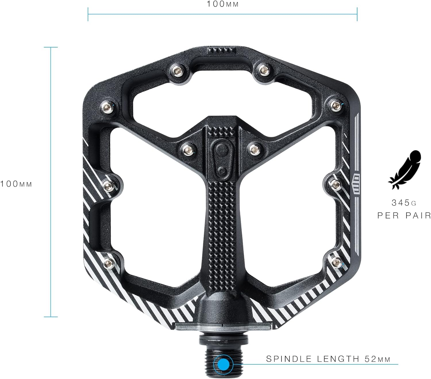 Crankbrothers Stamp Flat Pedal for BMX/MTB Bike - Bicycle Pedal, Minimalist Profile, Adjustable Grip