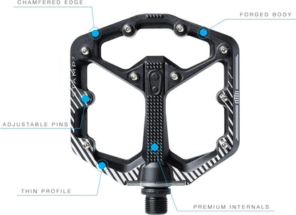 Crankbrothers Stamp Flat Pedal for BMX/MTB Bike - Bicycle Pedal, Minimalist Profile, Adjustable Grip