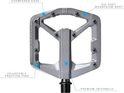 Crankbrothers Stamp Flat BMX/MTB Bike Pedal - Platform Bicycle Pedal, Minimal Profile, Adjustable Grip
