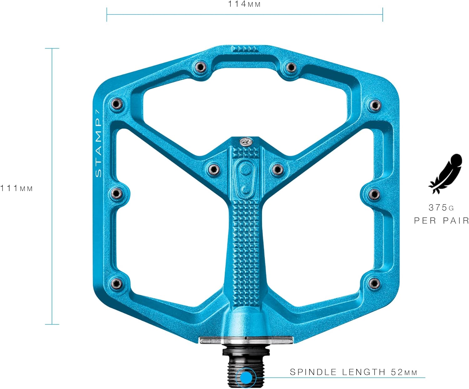 Crankbrothers Stamp Flat BMX/MTB Bike Pedal - Platform Bicycle Pedal, Minimal Profile, Adjustable Grip